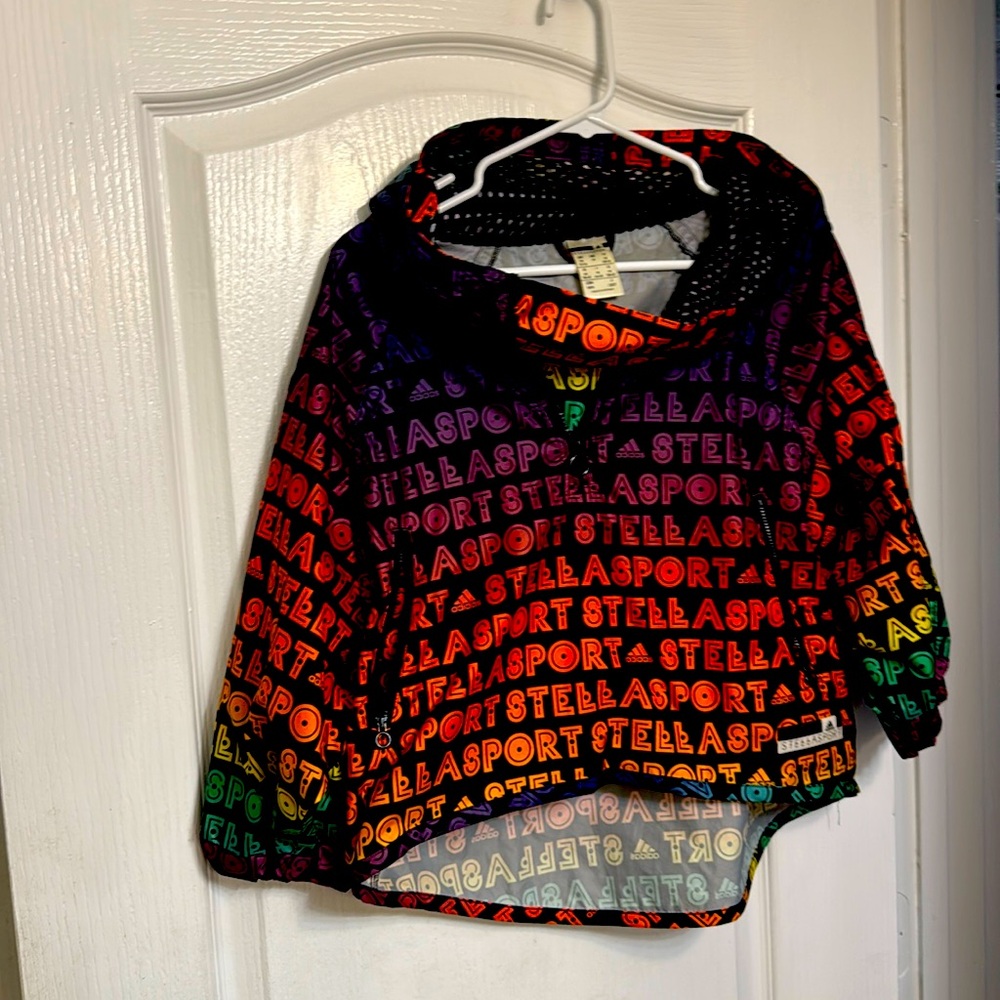 Nwot; Adidas Stellasport All Over Print Jacket Cropped Multicolor 🌈